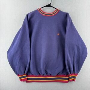 Vintage Champion Reverse Weave Sweatshirt Mens Large Blue Ringer Crewneck USA